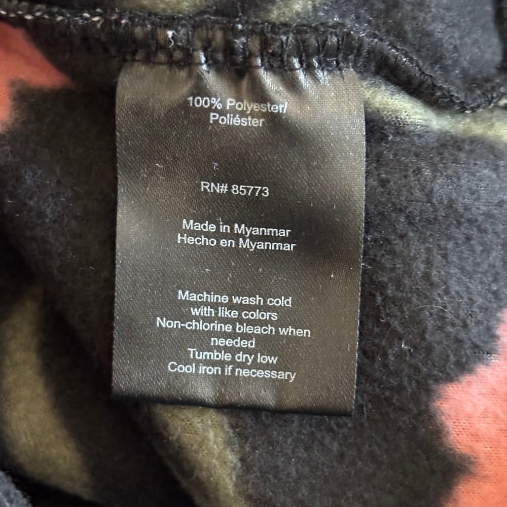 ONeill Womens Black Pink Floral Fleece Quarter Zip Hooded Pullover Size Medium - Picture 6 of 7